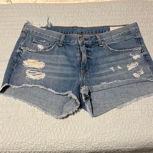 RAG AND BONE DISTRESSED DENIM CUTOFFS